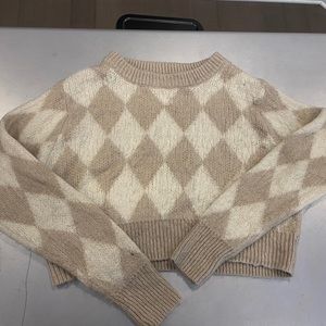 Checkered Cropped Sweater
